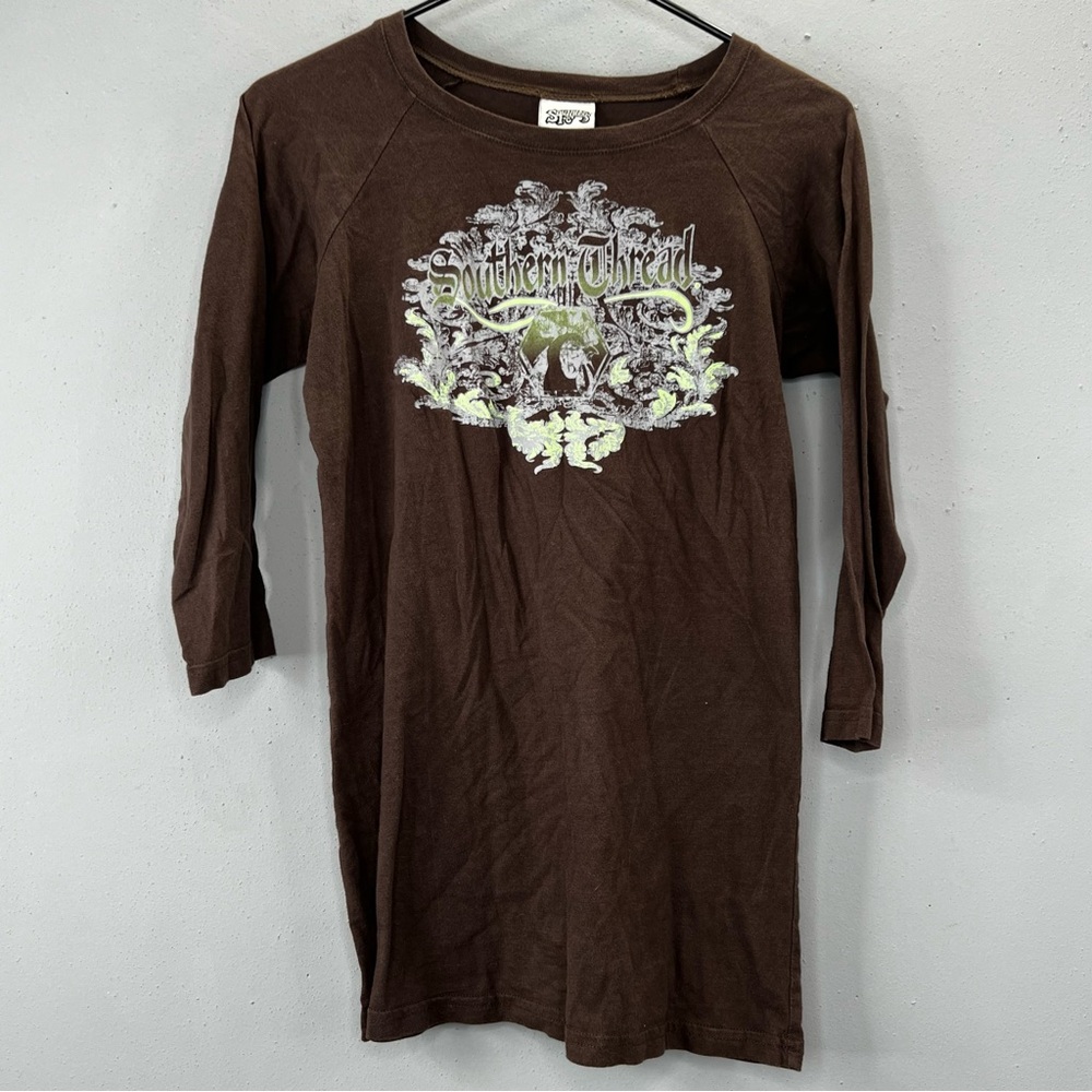 Southern Thread Brown Graphic Tee 3/4 Sleeve